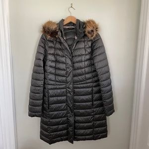 Barbour Down Coat with Removable Fur Trim Hood
